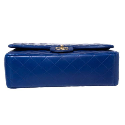 Chanel Blue Quilted Caviar Leather Maxi Classic Double Flap Bag