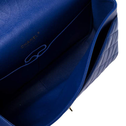 Chanel Blue Quilted Caviar Leather Maxi Classic Double Flap Bag