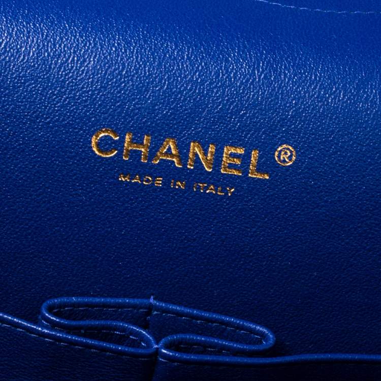Chanel Blue Quilted Caviar Leather Maxi Classic Double Flap Bag