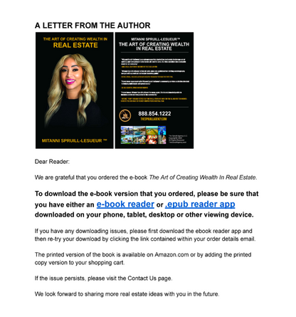 The Art of Creating Wealth In Real Estate e-Book