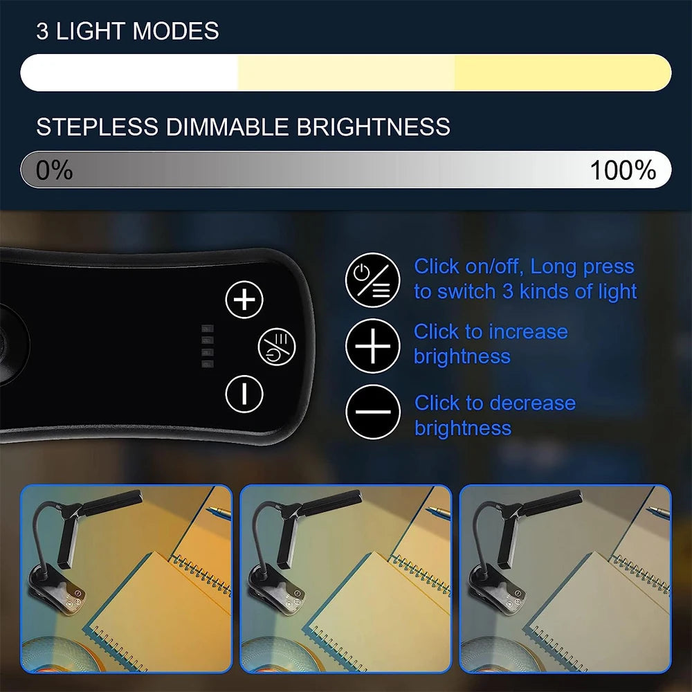 14 LED Clip On Book Light Lamp